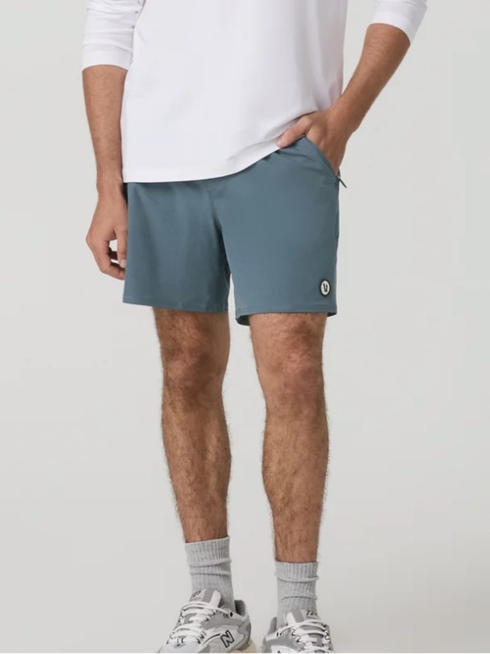 Vuori Men's Athletic Shorts in Slate Blue
